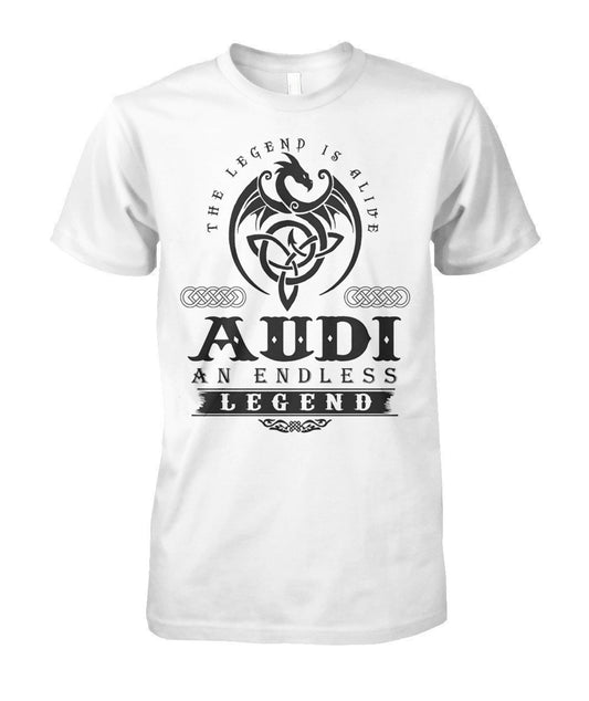 AUDI AN ENDLESS LEGEND Unisex Cotton T SHIRT-Short Sleeves-Elessi UK