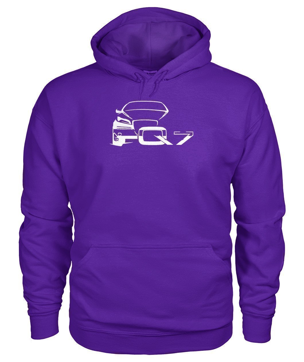 Audi Q7 Weiß Gildan Hoodie-Hoodies-Elessi UK