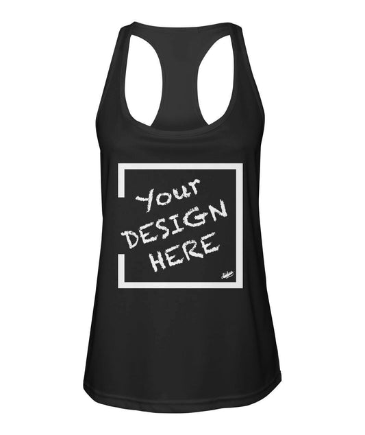 Aidoo Women's Racerback Sport Tank-Tank Tops-Nike-Adidas-Supreme-Champion-Jordan-Louis Vuitton-shirt personalised-custom hoodie-personalised hoodie-Aidoo-Black-S-Aidoo : On-Demand Print