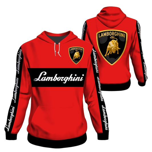 Pull HT RED LAMBORGHINI Automobilier Hoodie-Sweatshirts-Elessi UK